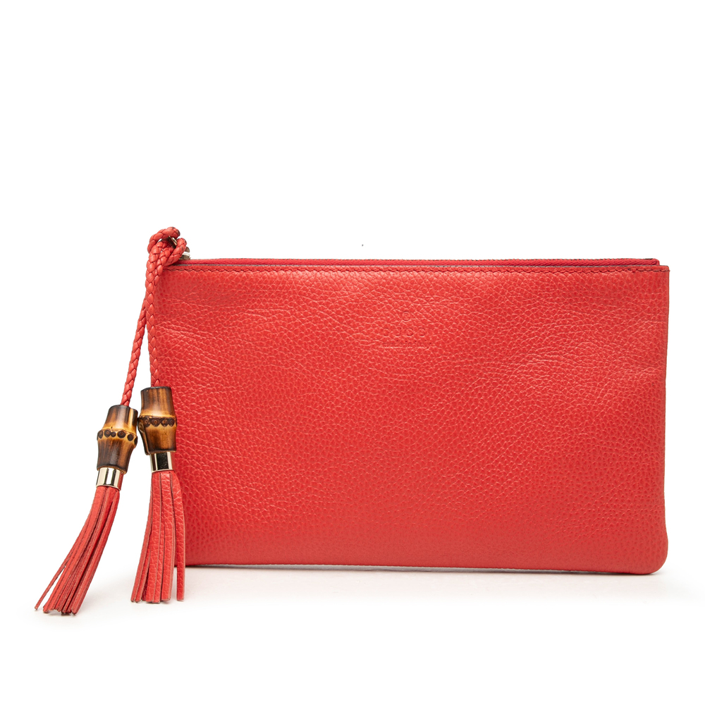 Pre-Loved Gucci Calfskin Bamboo Clutch